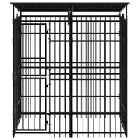 Outdoor Dog Kennel with Roof Steel 3.69 m²