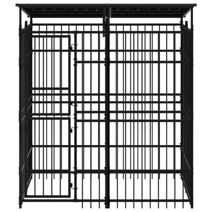 Outdoor Dog Kennel with Roof Steel 3.69 m²