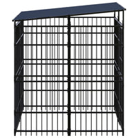 Outdoor Dog Kennel with Roof Steel 3.69 m²
