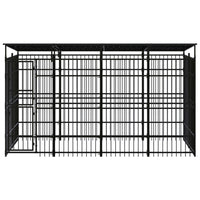 Outdoor Dog Kennel with Roof Steel 7.37 m²