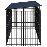 Outdoor Dog Kennel with Roof Steel 11.06 m²