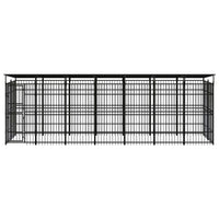Outdoor Dog Kennel with Roof Steel 12.9 m²
