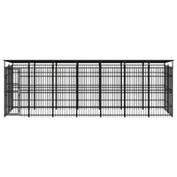 Outdoor Dog Kennel with Roof Steel 12.9 m²