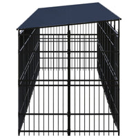 Outdoor Dog Kennel with Roof Steel 14.75 m²
