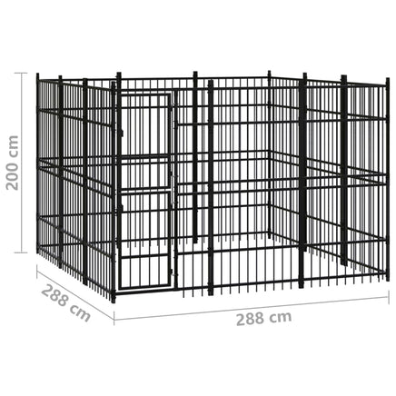 Outdoor Dog Kennel Steel 8.29 m²