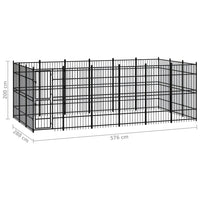 Outdoor Dog Kennel Steel 16.59 m²