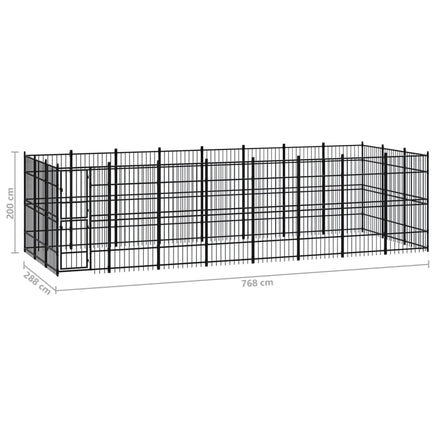 Outdoor Dog Kennel Steel 22.12 m²