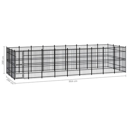Outdoor Dog Kennel Steel 24.88 m²