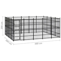 Outdoor Dog Kennel Steel 18.43 m²