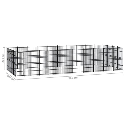 Outdoor Dog Kennel Steel 36.86 m²