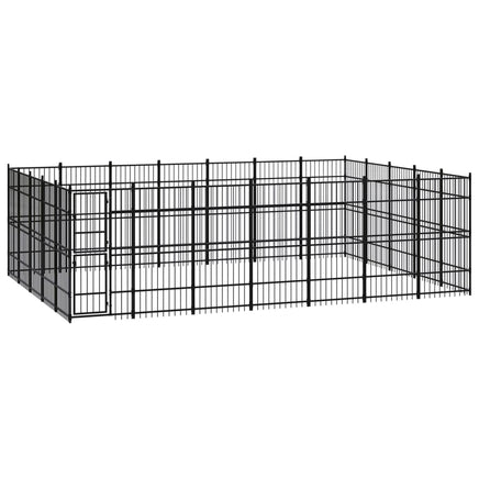 Outdoor Dog Kennel Steel 32.26 m²