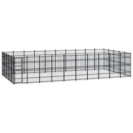 Outdoor Dog Kennel Steel 46.08 m²