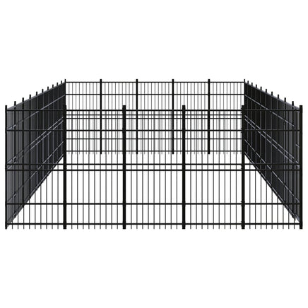 Outdoor Dog Kennel Steel 46.08 m²