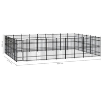 Outdoor Dog Kennel Steel 49.77 m²