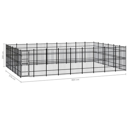 Outdoor Dog Kennel Steel 49.77 m²