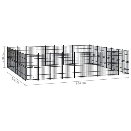 Outdoor Dog Kennel Steel 66.36 m²