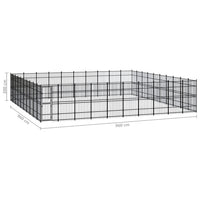Outdoor Dog Kennel Steel 92.16 m²