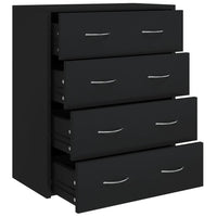 Sideboard with 4 Drawers 60x30.5x71 cm Black