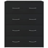 Sideboard with 4 Drawers 60x30.5x71 cm Black