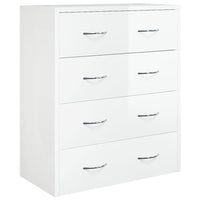 Sideboard with 4 Drawers 60x30.5x71 cm High Gloss White