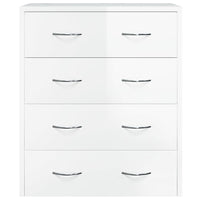 Sideboard with 4 Drawers 60x30.5x71 cm High Gloss White