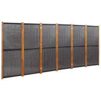 6-Panel Room Divider Black 420x180 cm