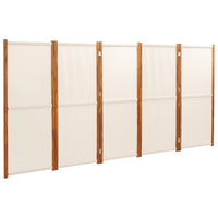5-Panel Room Divider Cream White 350x180 cm