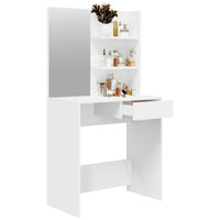 Dressing Table with Mirror White 74.5x40x141 cm