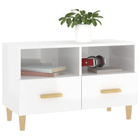 TV Cabinet High Gloss White 80x36x50 cm Engineered Wood