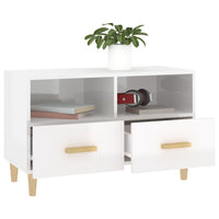 TV Cabinet High Gloss White 80x36x50 cm Engineered Wood
