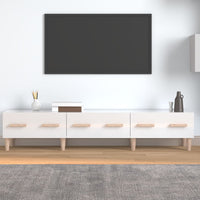 TV Cabinet High Gloss White 150x34.5x30 cm Engineered Wood