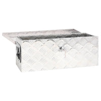 Storage Box Silver 60x23.5x23 cm Aluminium