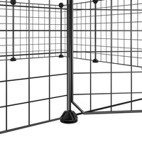 12-Panel Pet Cage with Door Black 35x35 cm Steel