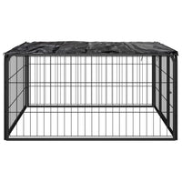 Dog Playpen 4 Panels Black 100x50 cm Powder-coated Steel
