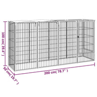 10-Panel Dog Playpen Black 50x100 cm Powder-coated Steel