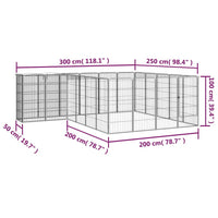 22-Panel Dog Playpen Black 50x100 cm Powder-coated Steel