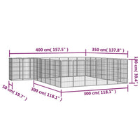 30-Panel Dog Playpen Black 50x100 cm Powder-coated Steel