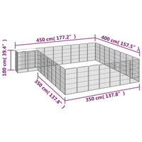 34-Panel Dog Playpen Black 50x100 cm Powder-coated Steel