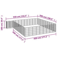 42-Panel Dog Playpen Black 50x100 cm Powder-coated Steel