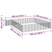 46-Panel Dog Playpen Black 50x100 cm Powder-coated Steel