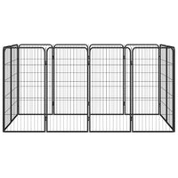 12-Panel Dog Playpen Black 50x100 cm Powder-coated Steel