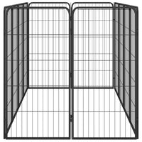 12-Panel Dog Playpen Black 50x100 cm Powder-coated Steel