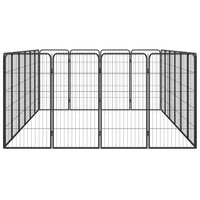 20-Panel Dog Playpen Black 50x100 cm Powder-coated Steel