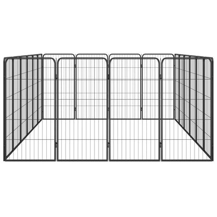 20-Panel Dog Playpen Black 50x100 cm Powder-coated Steel