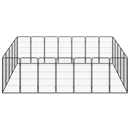 24-Panel Dog Playpen Black 50x100 cm Powder-coated Steel
