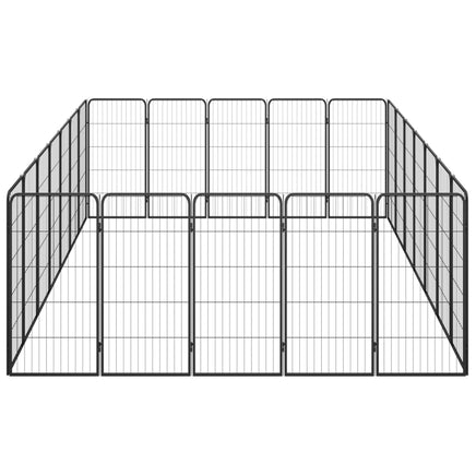 24-Panel Dog Playpen Black 50x100 cm Powder-coated Steel