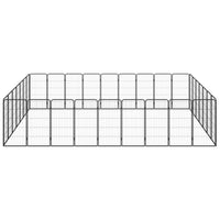 32-Panel Dog Playpen Black 50x100 cm Powder-coated Steel
