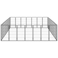 32-Panel Dog Playpen Black 50x100 cm Powder-coated Steel