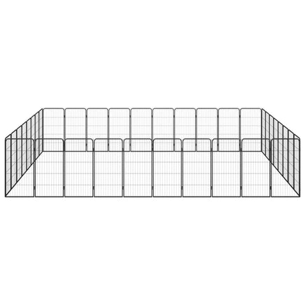 36-Panel Dog Playpen Black 50x100 cm Powder-coated Steel