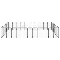 40-Panel Dog Playpen Black 50x100 cm Powder-coated Steel